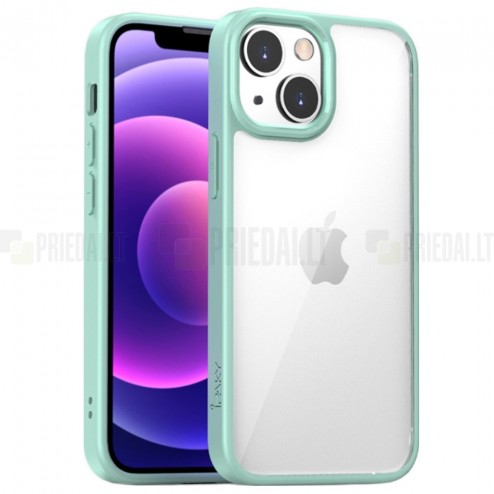 Apple iPhone 13 Mini elegants „IPAKY“ Royal dzidrs (caurspīdīgs) silikona apvalks (apmales zaļā krāsā)