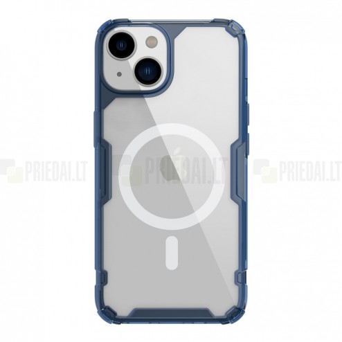 „Nillkin“ Nature TPU Pro MagSafe Apple iPhone 14 dzidrs pastiprinātas aizsardzības cieta silikona zils vāciņš
