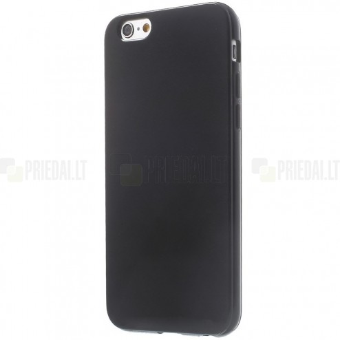 Apple iPhone 6, 6s cieta silikona (TPU) glancēta melns apvalks