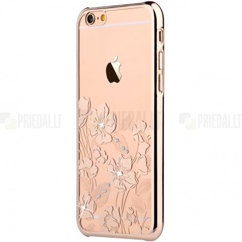 Apple iPhone 6S Plus elegants Devia Crystal Rococo Swarovski dzidrs (caurspīdīgs) zelta plastmasas apvalks ar kristāliem