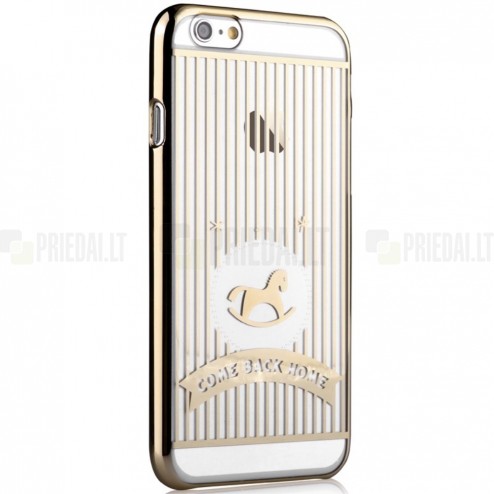 Apple iPhone 6S elegants Devia Love&Fun dzidrs (caurspīdīgs) zelta plastmasas apvalks