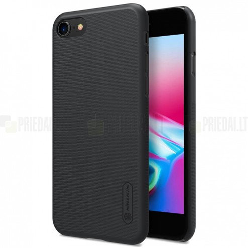 Apple iPhone 7 (iPhone 8, SE 2020) Nillkin Frosted Shield melns plastmasas apvalks