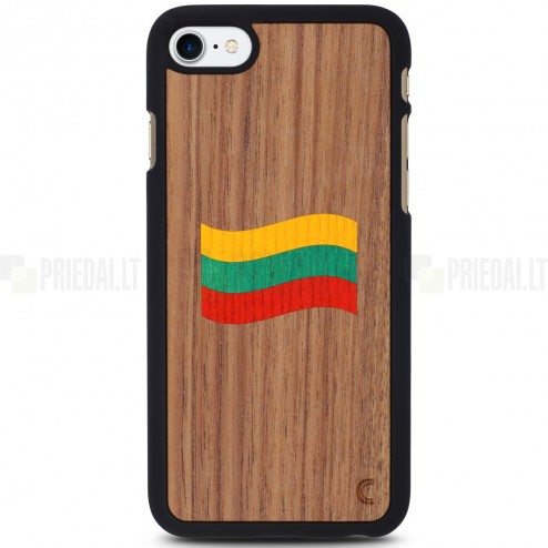 Apple iPhone 7 (iPhone 8) „Crafted Cover“ Lietuvas karogs dabīga koka telefona apvalks