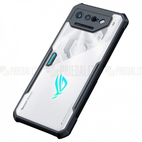 Asus Rog Phone 7 (7 Pro) „XUNDD“ dzidrs apmales melnā krāsā cieta silikona (TPU) akrils apvalks