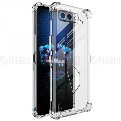 Asus Rog Phone 5 (5s) Imak pastiprinātas aizsardzības cieta silikona (TPU) dzidrs vāciņš + ekrāna aizsargplēve
