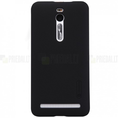 Asus Zenfone 2 5.5 (ZE550ML, ZE551ML) Nillkin Frosted Shield melns plastmasas apvalks + ekrāna aizsargplēve