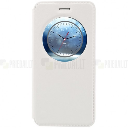Asus Zenfone 3 5.2 (ZE520KL) balts atvēramais Smart Window ādas maciņš