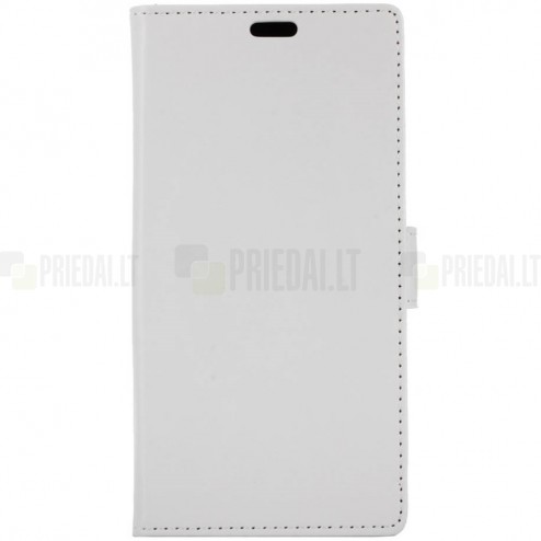 Asus Zenfone 4 Max (ZC554KL) atvēramais ādas balts maciņš (maks)