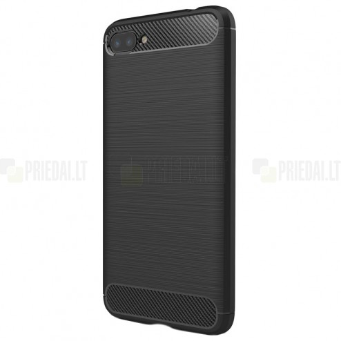 Asus Zenfone 4 Max (ZC554KL) „Carbon“ cieta silikona (TPU) melns apvalks
