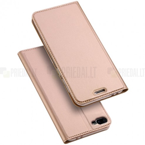 Asus Zenfone 4 Max (ZC554KL) „Dux Ducis“ Skin sērijas rozs ādas atvērams maciņš