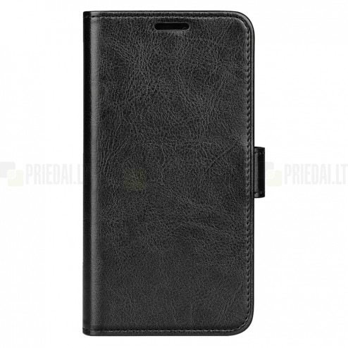 Asus Zenfone 9 (AI2202) atvēramais ādas melns maciņš (maks)