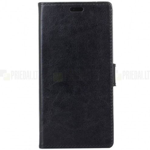 Asus Zenfone Max Pro (ZB601KL) atvēramais ādas melns maciņš (maks)