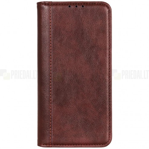 Samsung Galaxy S23 FE (Fan Edition) CaseMe Retro solīds atvēramais ādas melns maciņš - maks