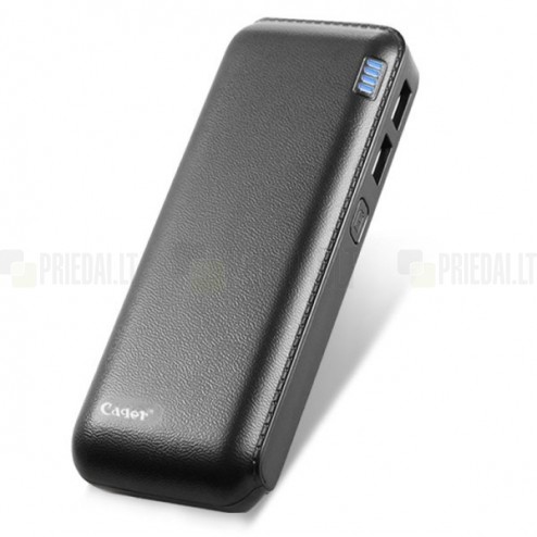 Cager B16 rezerves ārējais pārnesājams litija jonu akumulators (12000 mAh), ang. Power bank - melna