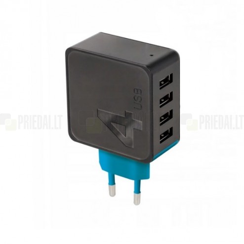 „Forever“ tīkla lādētājs ar četrām USB ligzdām