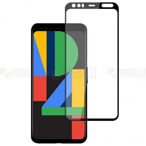 Google Pixel 4 „Mocolo“ Tempered Glass melns ekrāna aizsargstikls