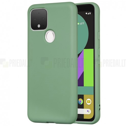 Google Pixel 5 „Shell“ cieta silikona (TPU) zaļš apvalks