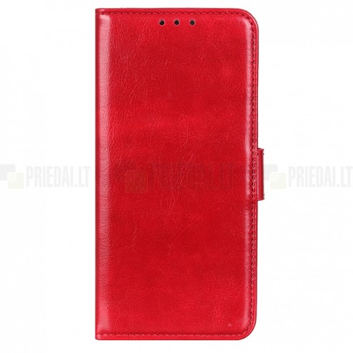 Samsung Galaxy S23 FE (Fan Edition) CaseMe Retro solīds atvēramais ādas melns maciņš - maks