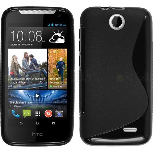 HTC Desire 310 melns cieta silikona futrālis