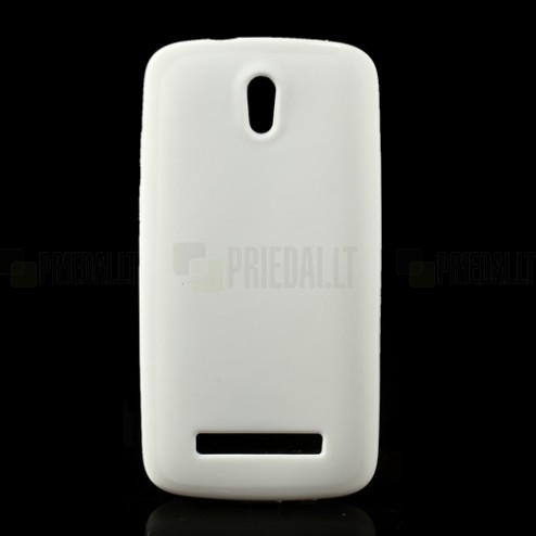 HTC Desire 500 Jelly Case balts cieta silikona (TPU) futrālis