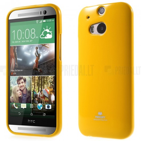 HTC One M8 Mercury dzeltens cieta silikona (TPU) apvalks