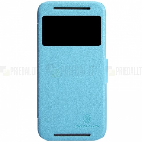 HTC One M8 „Nillkin“ Fresh atvēramais zils ādas futrālis