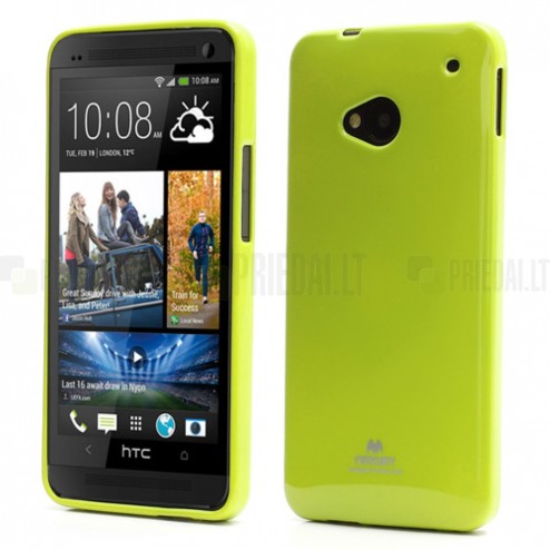 HTC One M7 Mercury zaļš cieta silikona (TPU) apvalks