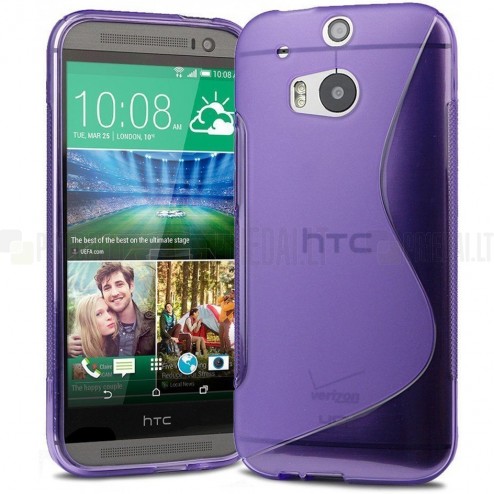 HTC One M8 dzidrs, violeta cieta silikona futrālis