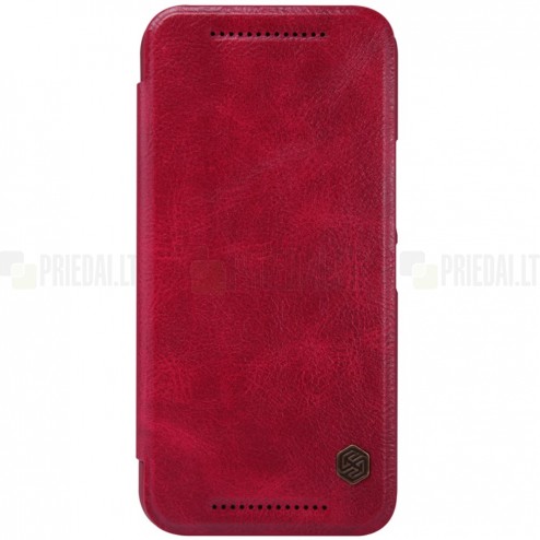 Greznais „Nillkin“ Qin sērijas ādas atvērams sarkans HTC One M9 maciņš