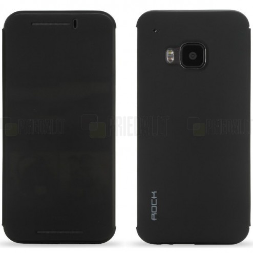 HTC One M9 Rock Dr V melns atvēramais maciņš