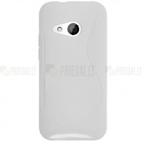 HTC One mini 2 (HTC One M8 mini) „S-Line“ cieta silikona (TPU) balts apvalks