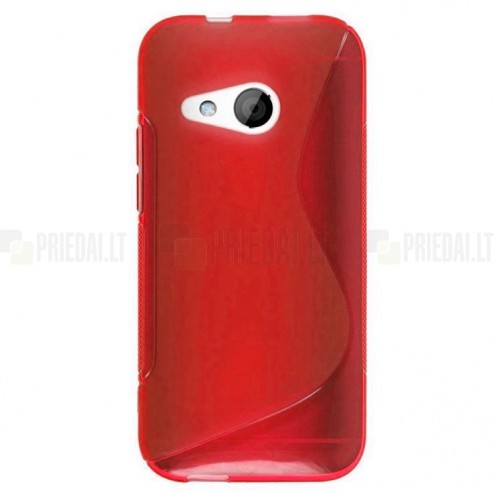 HTC One mini 2 (HTC One M8 mini) „S-Line“ cieta silikona (TPU) sarkans apvalks