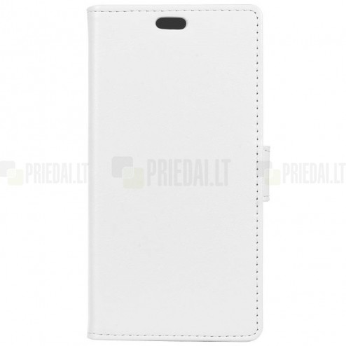Huawei Honor 7C atvēramais ādas balts maciņš (maks)