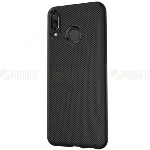 Huawei Honor 8X „Lenuo“ cieta silikona (TPU) melns apvalks