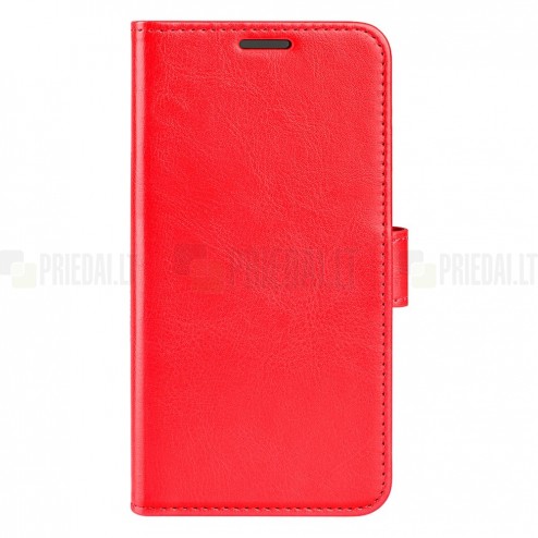 Huawei Honor Magic 4 Lite 5G atvēramais ādas sarkans maciņš (maks)