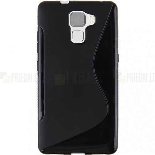 Huawei Honor 7 cieta silikona (TPU) melns apvalks