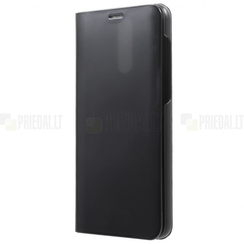 Huawei Mate 10 Lite plastmasas atvērams melns ādas maciņš
