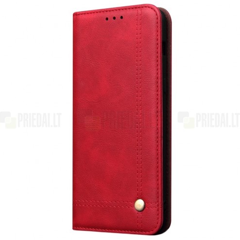 Huawei Mate 20 Pro Deluxe ādas atvēramais sarkans maciņš (maks) 