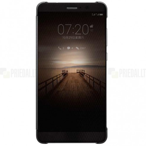 Oficiāls Huawei Mate 9 Smart View Flip Cover pelēks atvērams maciņš (maks)