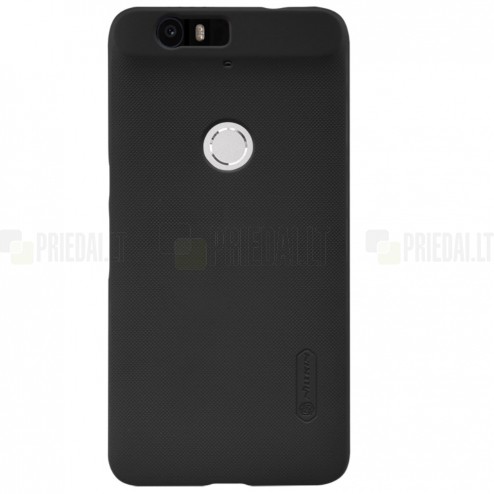 Huawei Nexus 6P Nillkin Frosted Shield melns plastmasas apvalks + ekrāna aizsargplēve