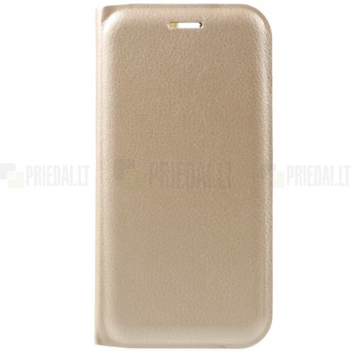 Huawei P10 (Huawei Ascend P10) zelta atvēramais Flip Wallet ādas maciņš - maks