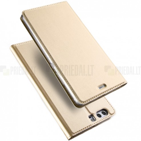 Huawei P10 (Huawei Ascend P10) „Dux Ducis“ Skin sērijas zelta ādas atvērams maciņš