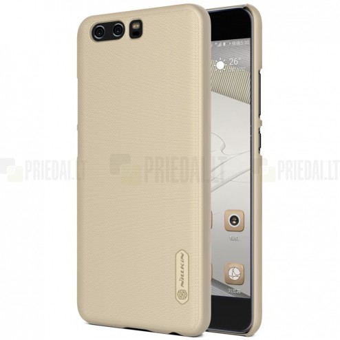 Huawei P10 Plus Nillkin Frosted Shield zelta plastmasas apvalks + ekrāna aizsargplēve