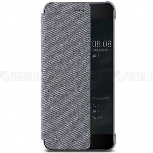 Oficiāls Huawei P10 Smart View Cover gaiši pelēks atvērams maciņš (maks)