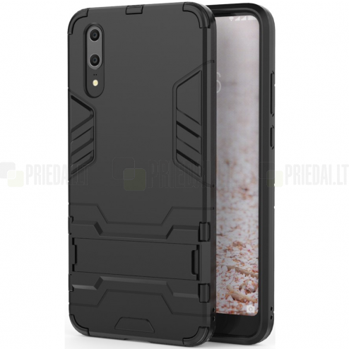 Huawei P20 „Kickstand“ pastiprinātas aizsardzības melns apvalks