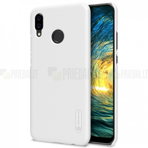 Nillkin Frosted Shield Huawei P20 Lite (Nova 3e) balts plastmasas futrālis + ekrāna aizsargplēve
