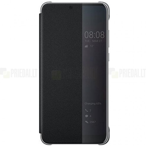 Oficiāls Huawei P20 Smart View Flip Cover melns atvērams maciņš (maks)