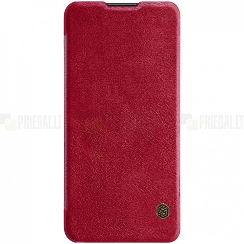 Greznais „Nillkin“ Qin sērijas ādas atvērams sarkans Huawei P30 Lite maciņš (maks)