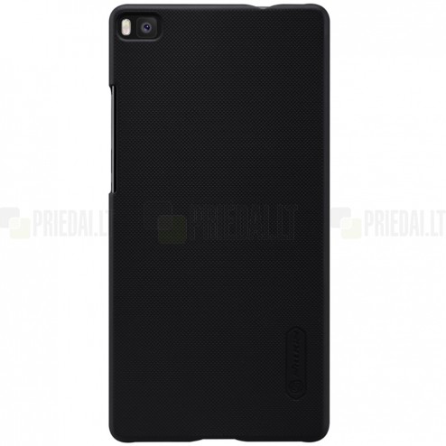 Huawei P8 Nillkin Frosted Shield melns plastmasas apvalks + ekrāna aizsargplēve
