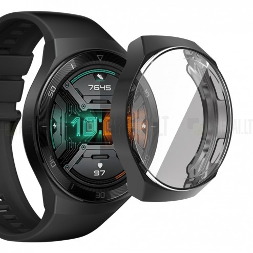 Cietā silikona (TPU) Huawei Watch GT 2e melns apvalks priekš viedpulksteņa